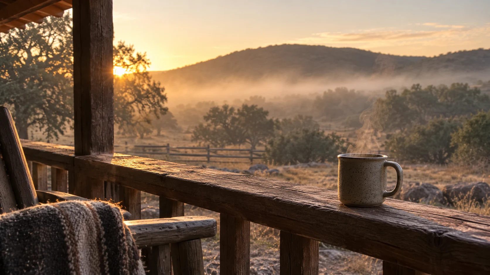 Quiet morning at a men's wellness retreat near San Diego